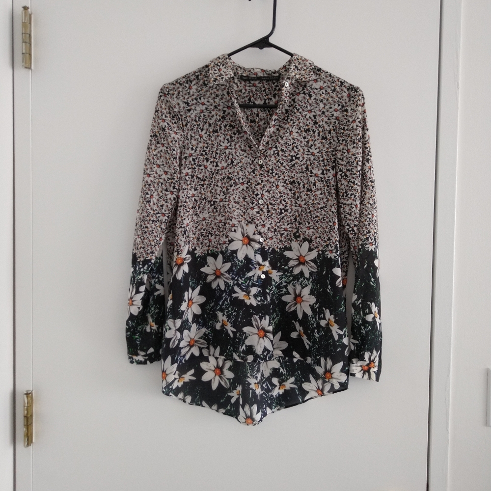 Zara daisy blouse floral xs